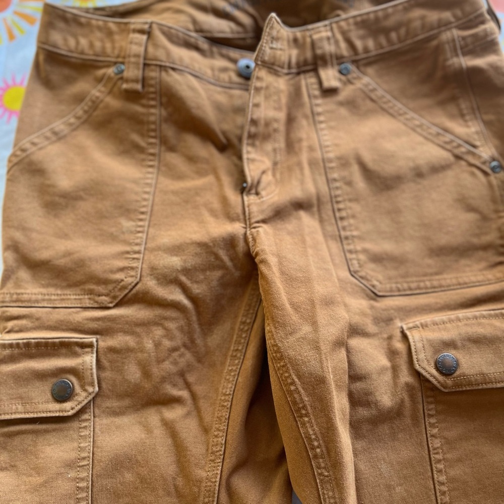Duluth Trading Co Tan Straight Leg Cargo Jeans